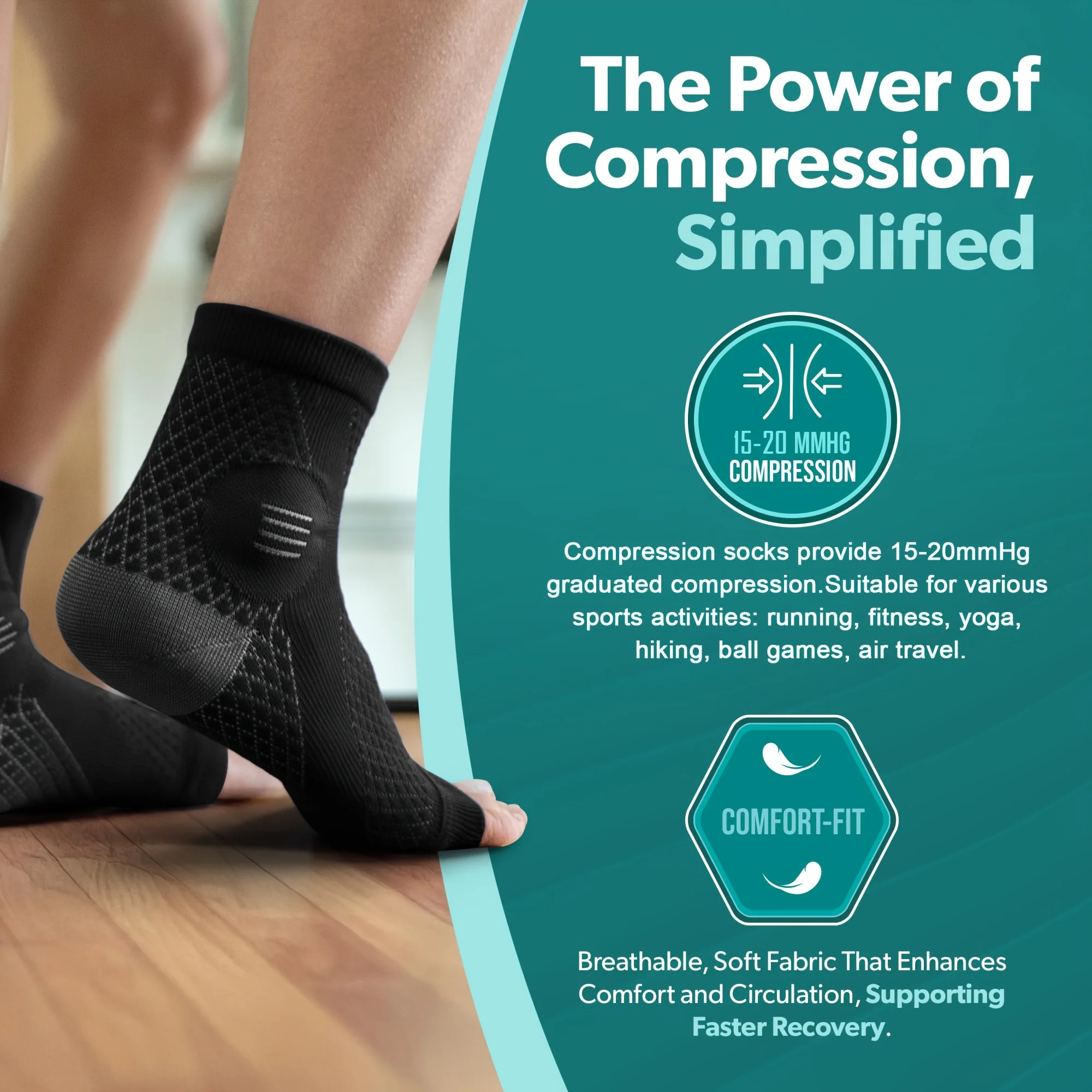 1Pair Ankle Foot Sleeves Compr - огляд і ціна Ankle Brace Sock